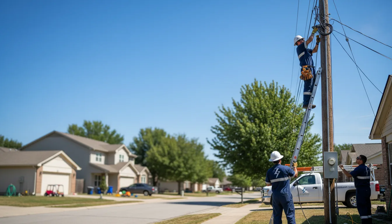 Residential electrician providing installation services in Dennis, TX